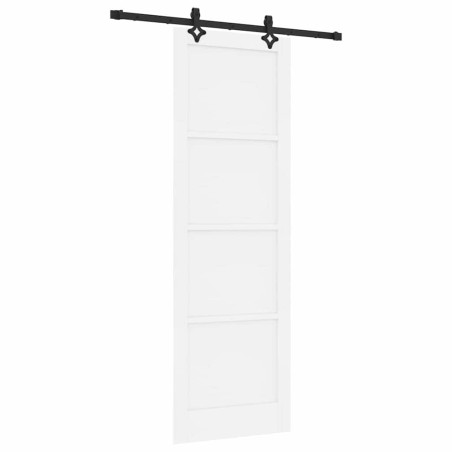 porta scorrevole vidaXL con set di hardware 'ORKDAL'bianca in legno massello di pino