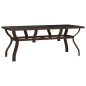 Tavolo da Giardino Marrone e Nero 180x80x70 cm Acciaio e Vetro Tavolo da Giardino Marrone e Nero 180x80x70 cm Acciaio e Vetro