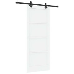 vidaXL Porta scorrevole con set hardware 'ORKDAL'Bianca in legno massello di pino