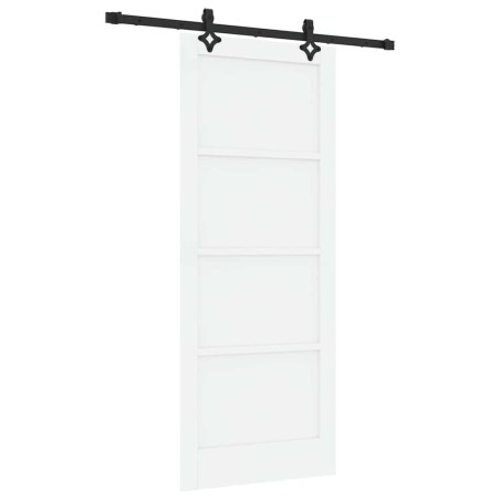 vidaXL Porta scorrevole con set hardware 'ORKDAL'Bianca in legno massello di pino