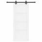 vidaXL Porta scorrevole con set hardware 'ORKDAL'Bianca in legno massello di pino