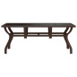 Tavolo da Giardino Marrone e Nero 180x80x70 cm Acciaio e Vetro Tavolo da Giardino Marrone e Nero 180x80x70 cm Acciaio e Vetro