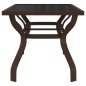 Tavolo da Giardino Marrone e Nero 180x80x70 cm Acciaio e Vetro Tavolo da Giardino Marrone e Nero 180x80x70 cm Acciaio e Vetro