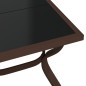 Tavolo da Giardino Marrone e Nero 180x80x70 cm Acciaio e Vetro Tavolo da Giardino Marrone e Nero 180x80x70 cm Acciaio e Vetro