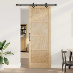 vidaXL Porta scorrevole con set di hardware 'ORKDAL'in legno massello di pino