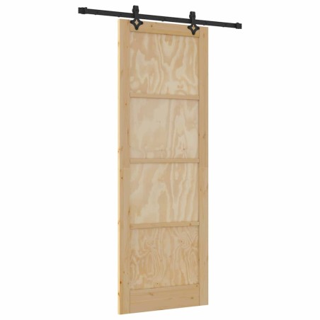 vidaXL Porta scorrevole con set di hardware 'ORKDAL'in legno massello di pino