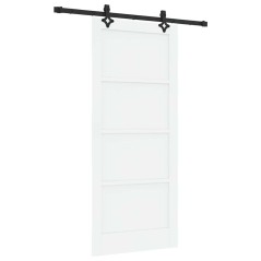 vidaXL Porta Scorrevole con Set di Hardware 'ORKDAL'Bianco in Legno Massello di Pino