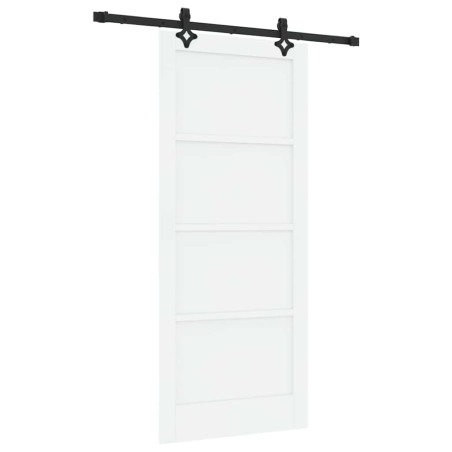 vidaXL Porta Scorrevole con Set di Hardware 'ORKDAL'Bianco in Legno Massello di Pino