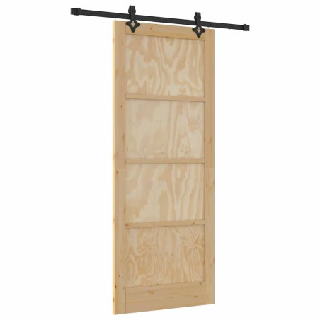 vidaXL Porta Scorrevole con Set di Hardware 'ORKDAL'in Legno Massello di Pino