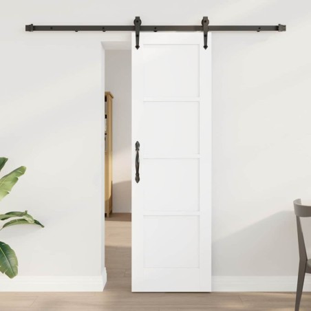 Porta scorrevole vidaXL con set di hardware bianco 61x198.5 cm in legno massello di pino