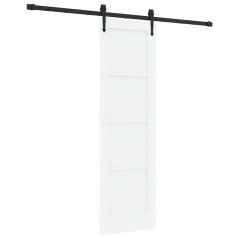 Porta scorrevole vidaXL con set di hardware bianco 61x198.5 cm in legno massello di pino
