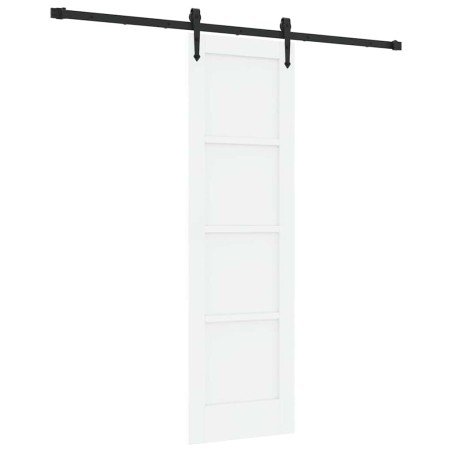 Porta scorrevole vidaXL con set di hardware bianco 61x198.5 cm in legno massello di pino