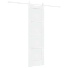 Porta Scorrevole vidaXL con Set Hardware Bianca 61x198.5 cm Legno Massello Pino