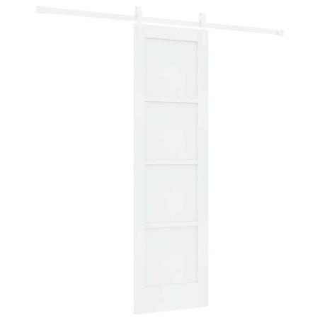 Porta Scorrevole vidaXL con Set Hardware Bianca 61x198.5 cm Legno Massello Pino