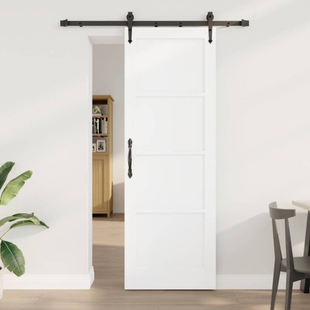vidaXL Porta Scorrevole con Set di Ferramenta 'ORKDAL'in legno massello di pino bianco
