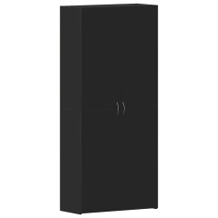 vidaXL Mobile per scarpe Nero 80x35,5x180 cm in Legno Ingengnerizzato