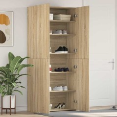 vidaXL Mobile per scarpe Rovere Sonoma 80x35,5x180 cm Legno ingegnerizzato