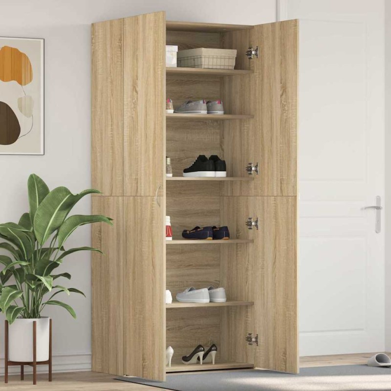 vidaXL Mobile per scarpe Rovere Sonoma 80x35,5x180 cm Legno ingegnerizzato vidaXL Mobile per scarpe Rovere Sonoma 80x35,5x180 cm Legno ingegnerizzato
