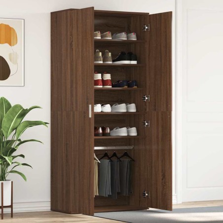 vidaXL Mobile per scarpe in rovere marrone 80x39x180 cm Legno ingegnerizzato