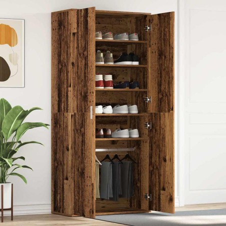 vidaXL Mobile per Scarpe Legno Vecchio 80x39x180 cm Legno Ingegnierizzato