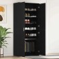 vidaXL Mobile per Scarpe Rovere Nero 80x39x180 cm Legno Ingegnerizzato