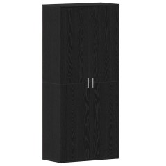 vidaXL Mobile per Scarpe Rovere Nero 80x39x180 cm Legno Ingegnerizzato