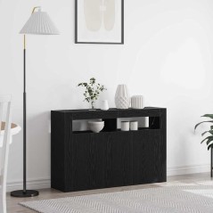 vidaXL Sideboard Rovere nero Legno ingegnerizzato 116 x 30 x 75 cm