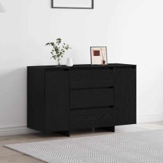 vidaXL Sideboard Nero Rovere 120x41x75 cm in Legno ingegnerizzato