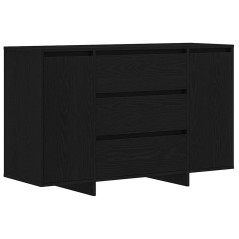 vidaXL Sideboard Nero Rovere 120x41x75 cm in Legno ingegnerizzato