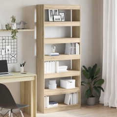 vidaXL Mobile Libreria/Divider per Stanza Rovere Sonoma 80x30x198 cm
