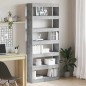 vidaXL Mobile Libreria/Divisore Grigio Cemento 80x30x198 cm vidaXL Mobile Libreria/Divisore Grigio Cemento 80x30x198 cm
