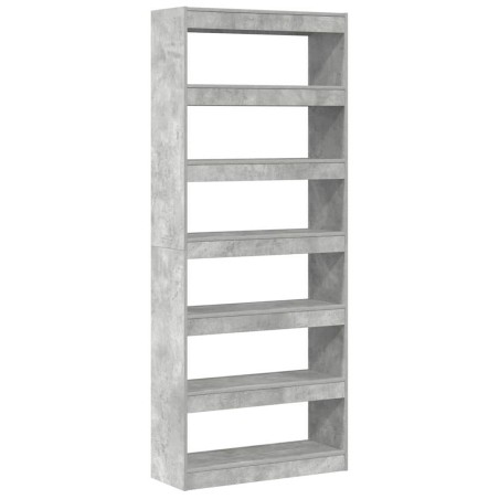 vidaXL Mobile Libreria/Divisore Grigio Cemento 80x30x198 cm