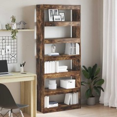 vidaXL Armadio/Libreria in Rovere Affumicato 80x30x198 cm