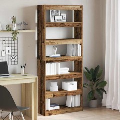 vidaXL Mobile libreria/divisorio in legno riciclato 80x30x198 cm