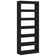 vidaXL Mobile per libri/divisore nero in rovere 80x30x198 cm
