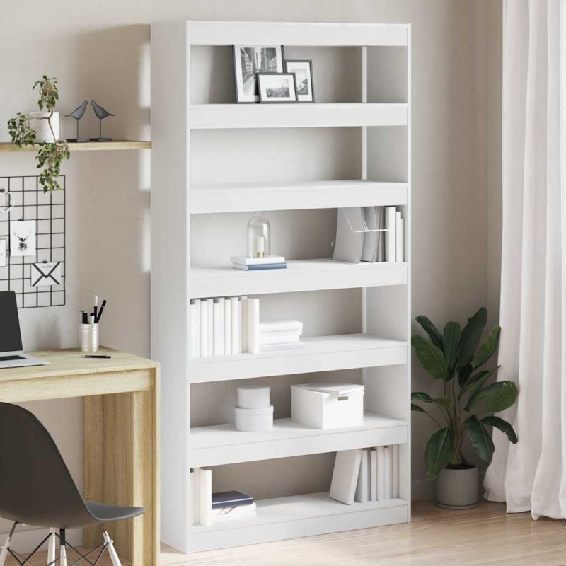 vidaXL Libreria Bianca Bianca Legno ingegnerizzato 100 x 30 x 198 cm vidaXL Libreria Bianca Bianca Legno ingegnerizzato 100 x 30 x 198 cm