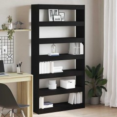 Scaffale vidaXL Rovere nero Legno ingegnerizzato 100 x 30 x 198 cm