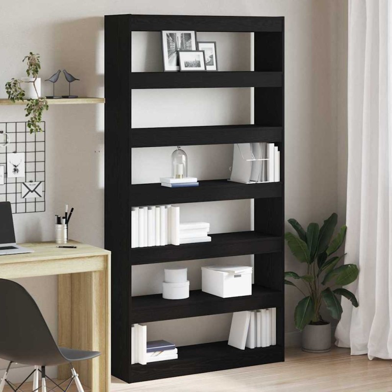 Scaffale vidaXL Rovere nero Legno ingegnerizzato 100 x 30 x 198 cm