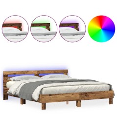 vidaXL Struttura per Letto Legno Rustico Legno Massello di Recupero