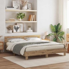 vidaXL Struttura Letto in Legno Rovere Artigianale Legno Massello di Rovere