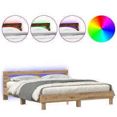 vidaXL Struttura Letto in Legno Rovere Artigianale Legno Massello di Rovere