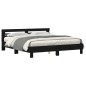 vidaXL Telaio letto legno Rovere nero Legno massello 200 x 200 cm vidaXL Telaio letto legno Rovere nero Legno massello 200 x 200 cm