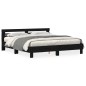 vidaXL Telaio letto legno Rovere nero Legno massello 200 x 200 cm vidaXL Telaio letto legno Rovere nero Legno massello 200 x 200 cm