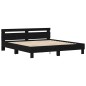 vidaXL Telaio letto legno Rovere nero Legno massello 200 x 200 cm vidaXL Telaio letto legno Rovere nero Legno massello 200 x 200 cm