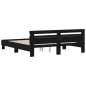 vidaXL Telaio letto legno Rovere nero Legno massello 200 x 200 cm vidaXL Telaio letto legno Rovere nero Legno massello 200 x 200 cm
