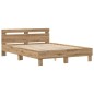 vidaXL Telaio Letto in Legno Rovere Artigianale Legno 150 x 200 cm vidaXL Telaio Letto in Legno Rovere Artigianale Legno 150 x 200 cm