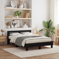 vidaXL Struttura Letto Quercia Nera Quercia Nera Legno di Quercia Solida
