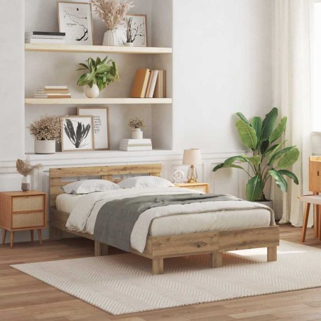 vidaXL Struttura Letto in Legno Rovere Artigianale Legno di Rovere Massiccio