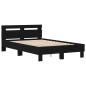 vidaXL Struttura Letto Solida Rovere Nero Legno Massello 120 x 200 cm vidaXL Struttura Letto Solida Rovere Nero Legno Massello 120 x 200 cm