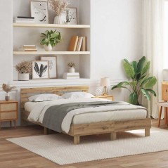 vidaXL Rete Letto in Rovere di Rovere artigianale Legno massello di rovere